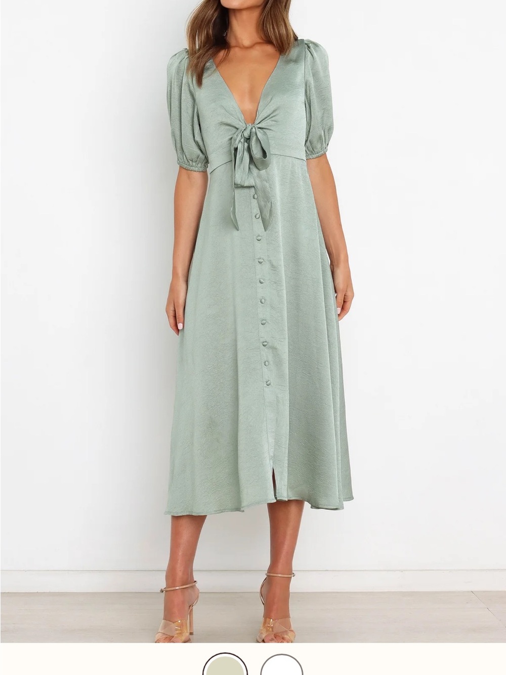 Petal + pup sage green midi dress